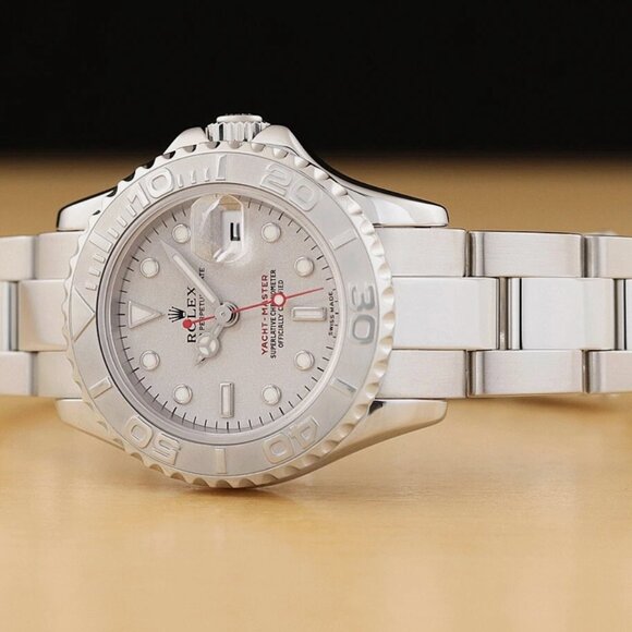 ROLEX LADIES YACHT-MASTER PLATINUM DIAL 29MM WATCH WITH BOX main image 7